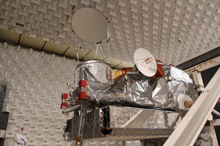 The GPM Core Observatory completed the EMI/EMC test at Goddard Space Flight Center in May 2013.