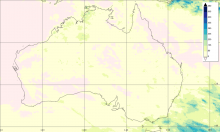 Surface rainfall accumulations (mm) estimated from the NASA IMERG satellite precipitation product from 1 to 30 November 2019 over Australia and the surrounding waters. 